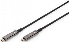 Кабель DIGITUS USB-C UHD 4K, AOC hybrid-fiber, type C M/M, 15м, чорний