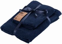 Набір рушників махрових Ardesto Lotus 50х90см, 70х140см, 2шт, 100% бавовна, синій темний