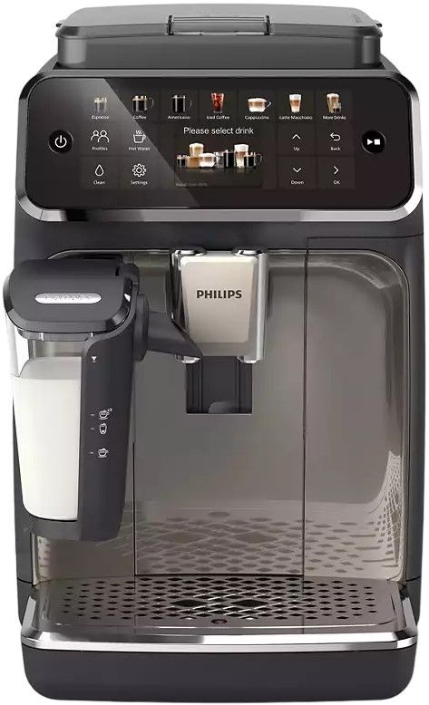 Кавомашина Philips Series 4400 LatteGo, 1.8л, зерно+мелена, автомат.капуч, дисплей, авторецептів -12, чорний