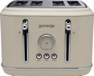 Тостер Gorenje, 950Вт, функц. розморожування, автовідключення, пластик + металл, бежевий