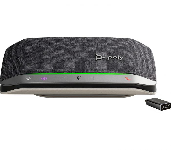 Спікерфон Poly Sync 20+ з адаптером BT700, сертифікат Microsoft Teams, 3 x Bi-Mic, радіус 2 м, USB-C, Bluetooth, сірий
