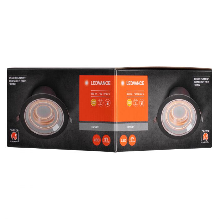 Світильник даунлайт LEDVANCE Decor Filament Echo 7Вт 650Лм 2700K 166мм сірий