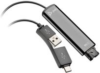 Перехідник Poly DA75 USB > QD для гарнітур EncorePro, USB-A, USB-C, чорний