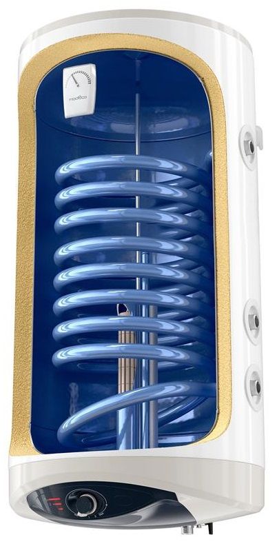 Водонагрівач електр. TESY Modeco Ceramic S круглий із теплообмінником GCV9S 1004724D C21 TS2RCP, 100л, 2,4кВт, сухий тен, мех. кер-ння, підключення з правого боку B, білий