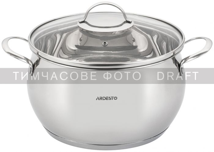 Каструля зі скляною кришкою Ardesto Gemini Liguria, 6.4л, нержавіюча сталь