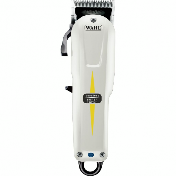Машинка для стрижки WAHL Super Taper Cordless, акум., роторний мотор, насадок-4, гребінець, олія в компл, сталь, білий