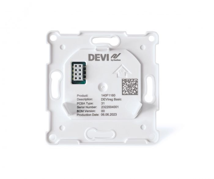 Терморегулятор Devi Devireg Basic +4...45° механічний програмований Bluetooth вбудований 16A 230В білий