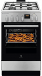 Плита Electrolux комбінована, 58л, 50x60см, дисплей, конвекція, чавун, пара, нерж