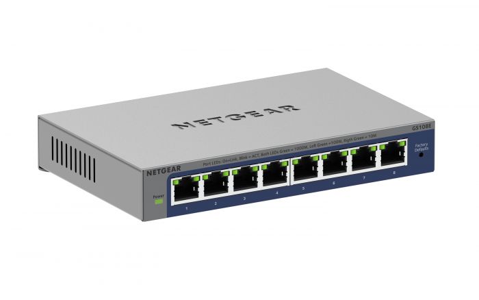 Комутатор NETGEAR GS108E 8xGE, WebSmart