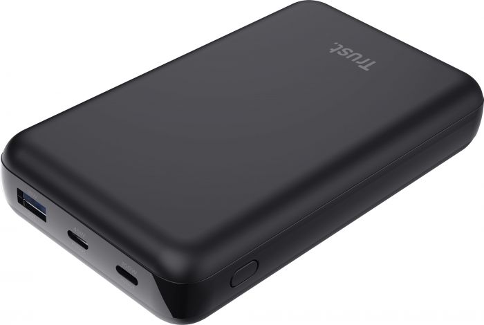 Акумулятор портативний літій-іонний power bank Trust Laro, 20000 мА·год, USB-A/2хUSB-C, 100w, чорний