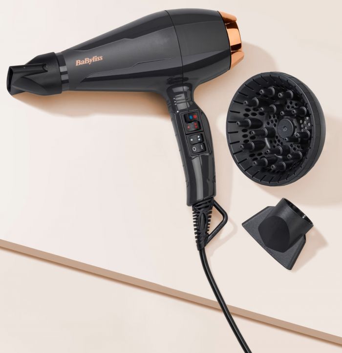 Фен Babyliss Air Pro, 2200Вт, 2 режими, дифузор, іоніз-я, хол. обдув, чорний