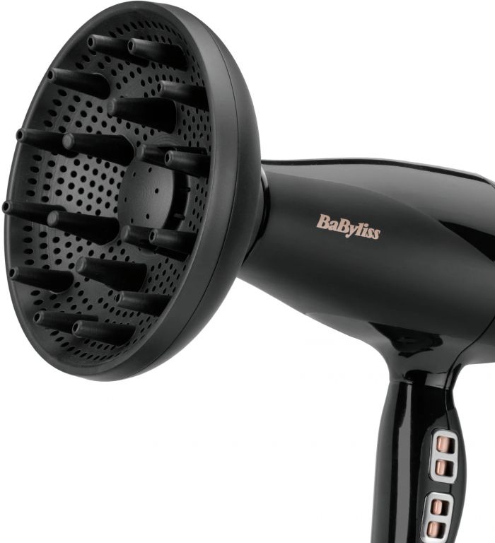 Фен Babyliss Air Power Pro, 2300Вт, 3 режими, дифузор, іоніз-я, хол. обдув, кераміка, чорно-рожевий
