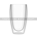 Набір чашок з подвійними стінками Ardesto 450мл, 2шт, боросилікатне скло, прозорий