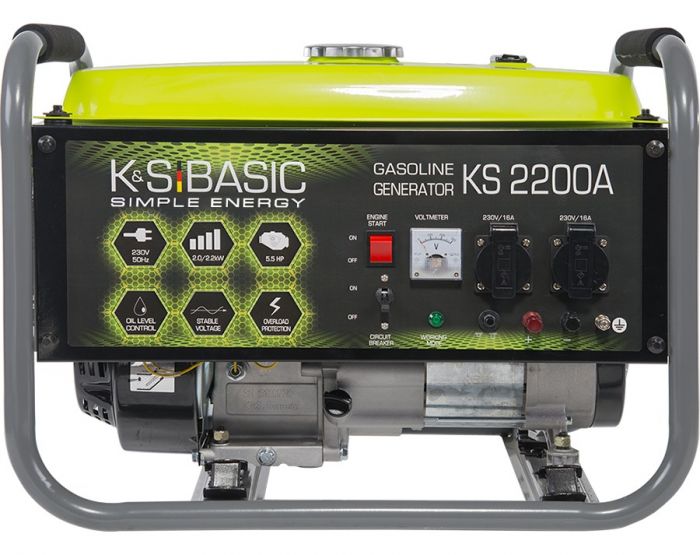 Генератор бензиновий Konner&Sohnen KSB 2200A, 230В, 2.0 кВт, ручний стартер, 33.2кг