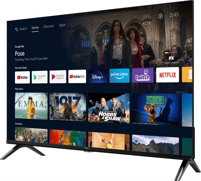 Телевізор 40" TCL LED FHD 60Hz Smart Android TV Black