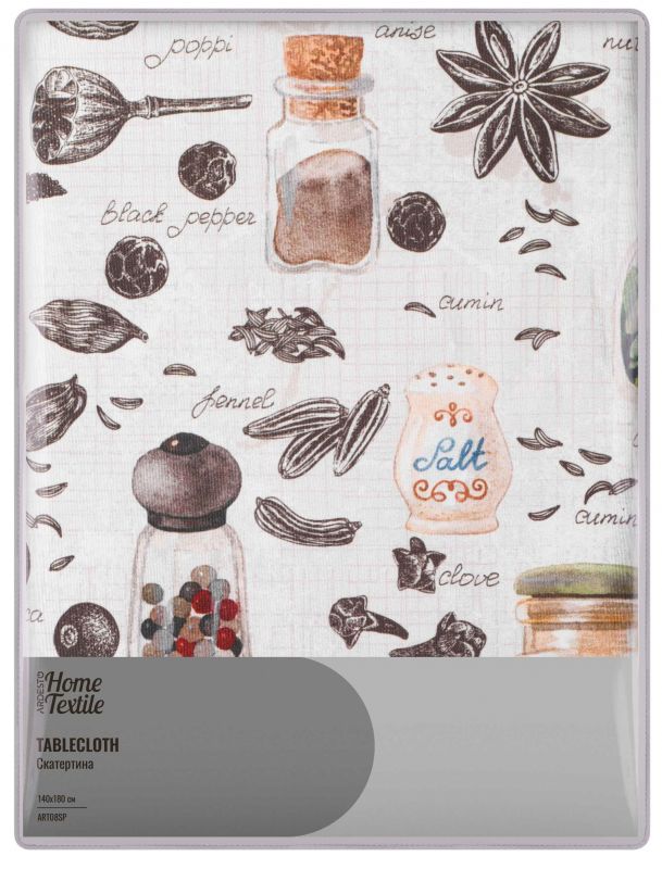 Скатертина Ardesto Spice 140х180см, 90% поліестер, 10% бавовна