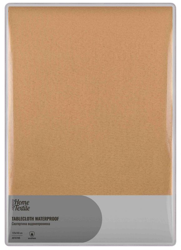 Скатертина Ardesto Waterproof 120х140см, 100% поліестер, бежевий