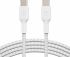 Кабель USB-C > USB-C заряджання/синхронізації Belkin 2м, 60Вт, Type-C, плетений, білий