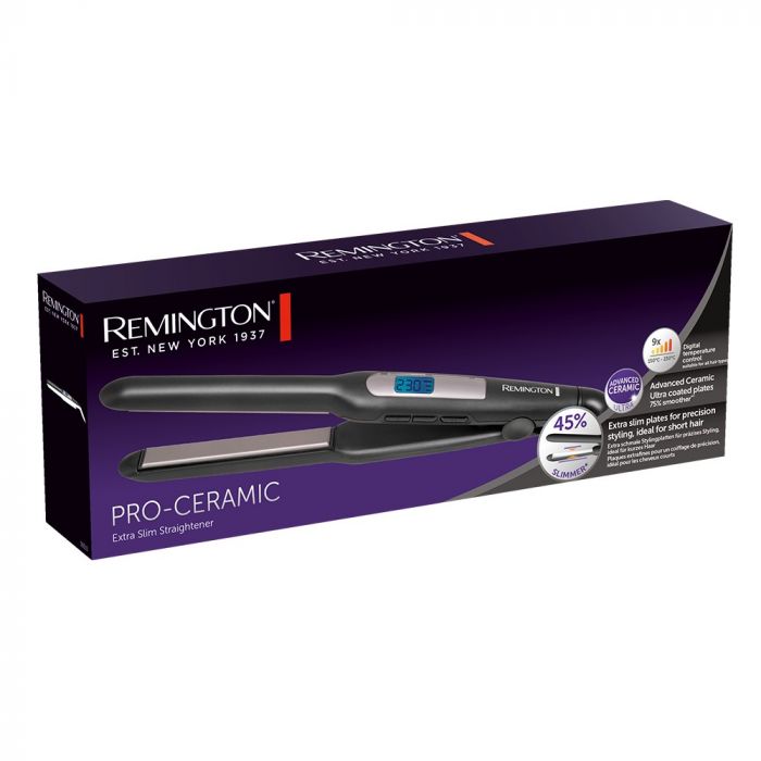 Випрямляч Remington PRO-Ceramic Extra Slim, темп.режимов-9, 150-230С, чохол, дісплей, кераміка, чорний