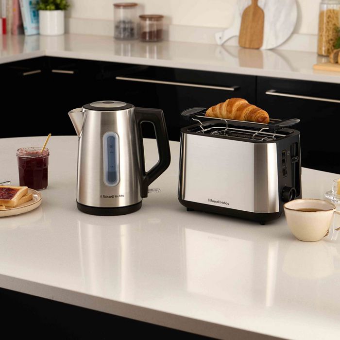Тостер  Russell Hobbs Heaton, нержав., підігрів,разморозка, чорний+нерж