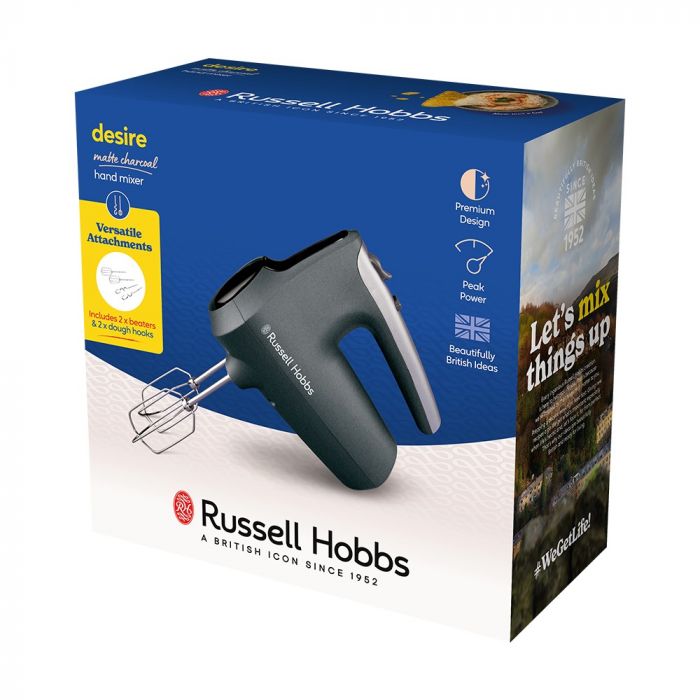 Міксер Russell Hobbs ручний Desire Matte Charcoal, 185Вт, чорно-сірий
