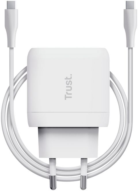 Зарядний пристрій мережевий Trust Maxo 45Вт, USB-C PD, білий