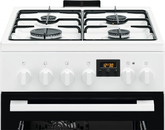 Плита Electrolux комбінована, 57л, 50x60см, дисплей, конвекція, білий