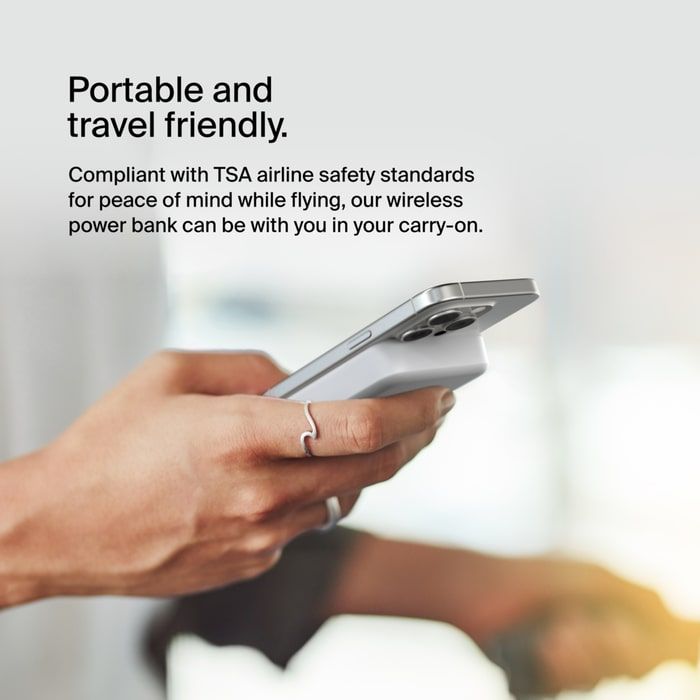Акумулятор портативний літій-іонний Power Bank Belkin 8000мА·год, 15Вт, MagSafe Qi2, білий