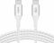 Кабель USB-C > USB-C заряджання/синхронізації Belkin 2м, 240Вт, Type-C, плетений, білий