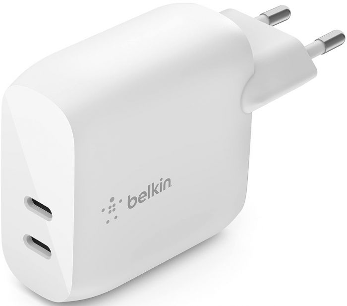 Зарядний пристрій мережевий Belkin 40Вт 2хUSB-С PD, білий