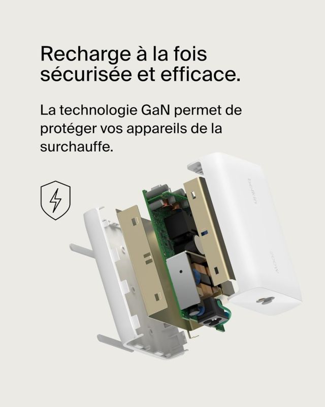 Зарядний пристрій мережевий Belkin 200Вт 4хUSB-С GAN PD PPS, білий