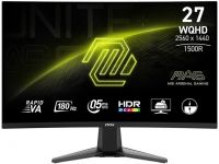 Монітор MSI 27" MAG 27CQ6F 2xHDMI, DP, Audio, VA, 2560x1440, 180Hz, 0.5ms, sRGB 105%, CURVED, AdaptiveSync