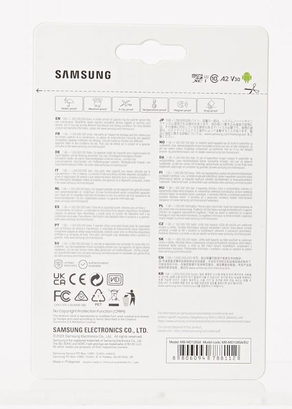 Карта пам'яті Samsung microSDXC    128GB C10 UHS-I R180MB/s PRO Plus