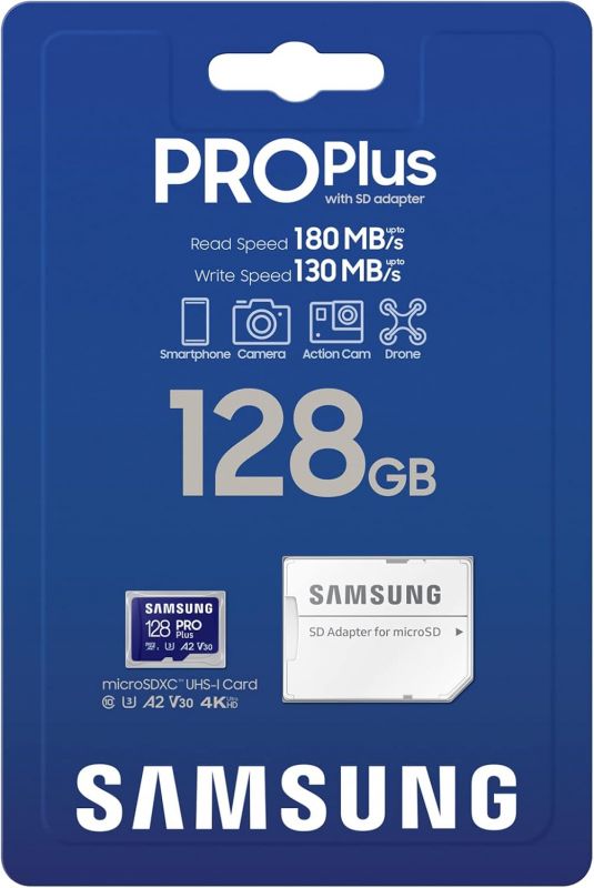 Карта пам'яті Samsung microSDXC    128GB C10 UHS-I R180MB/s PRO Plus