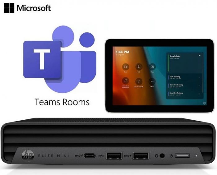 Система конференцзв'язку Poly Microsoft Teams Rooms Base Kit HP Mini PC_GC8_Cat5e Extender, Intel i7-12700T, 16GB, F256GB, Wi-Fi 6E, BT 5.3, Win11IoT, чорний