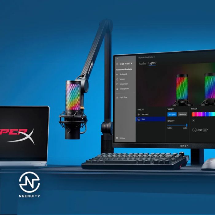 Мікрофон геймінговий HyperX QuadCast 2 S, Omni/Uni/Bi, USB-A, 3м, NGenuity, RGB, чорний