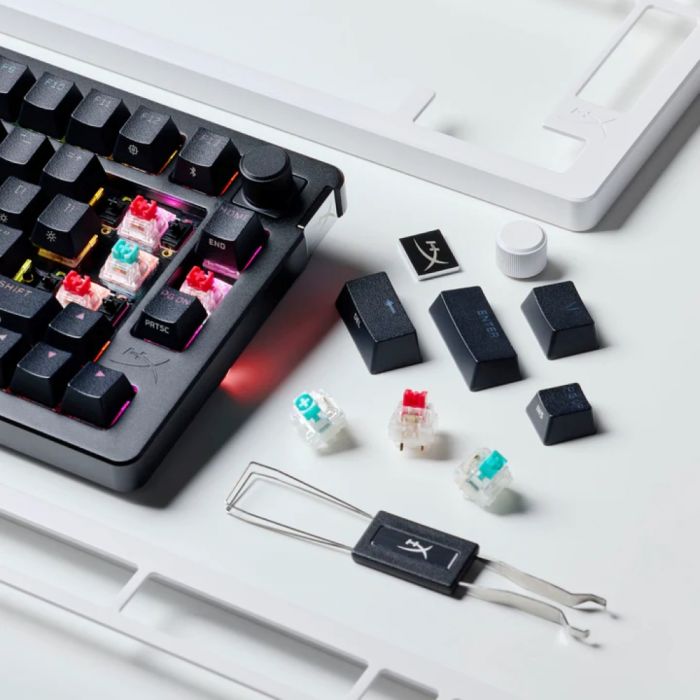 Клавіатура механічна HyperX Alloy Rise 75key, Red, USB-A/WL/BT, EN/UA, RGB, чорний