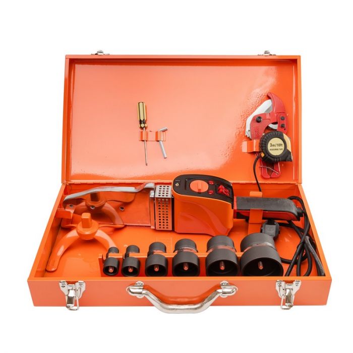 Паяльник для пластикових труб Tekhmann TPW-2406 2400Вт 50-300°C насадки 20 25 32 40 50 63мм 4кг