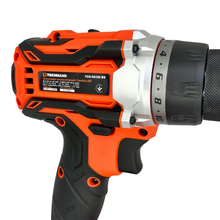 Шурупокрут-дриль акумуляторний Tekhmann TCD-50/i20 BS 20В 50Нм 0-500·1700об/хв без АКБ та ЗП
