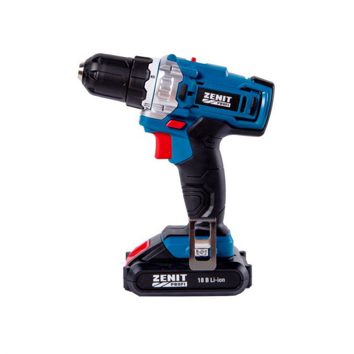 Шурупокрут-дриль акумуляторний Зеніт ЗША-18/2 Li Профі 18В 2х2А·год 27Нм 0-400·1500об/хв 1кг кейс