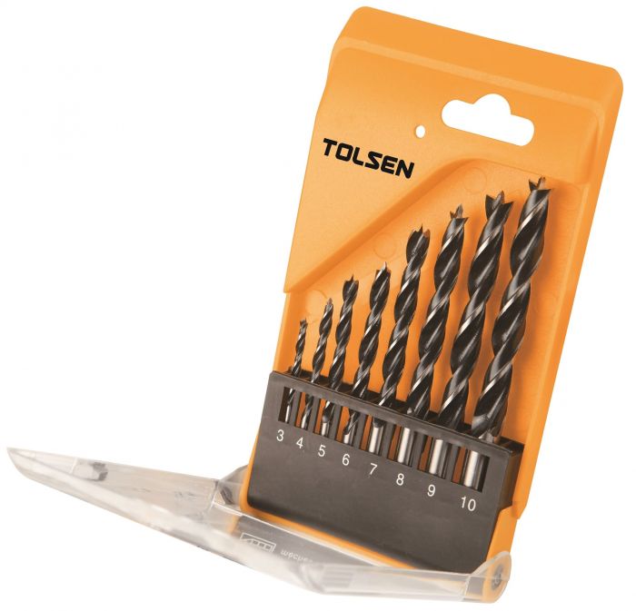 Набір свердел по дереву Tolsen, 8шт, 3-10мм, кейс