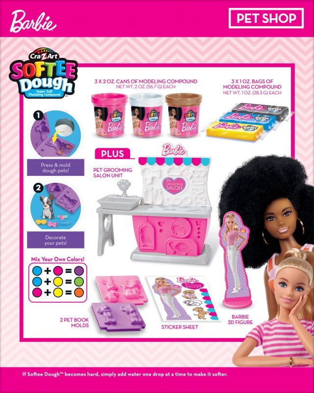 Тісто для ліплення Cra-Z-Art Barbie Зоомагазин з формами, набір 10од