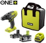 Шурупокрут-дриль ударний акумуляторний Ryobi ONE+ R18PD3-242S 18В 1х2А·год 1х4А·год ЗП 50Нм 500·1800об/хв 1.3кг сумка