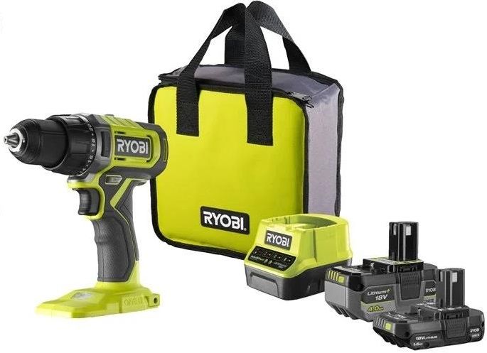 Шурупокрут-дриль акумуляторний Ryobi ONE+ RDD18-2C415S 18В 1х4А·год 1х1.5А·год ЗП 52Нм 450·1750об/хв 1.3кг сумка