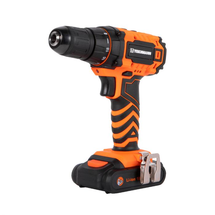 Шурупокрут-дриль акумуляторний Tekhmann TCD-18 LIW 18В 2х2А·год 28Нм 0-350·1300об/хв 1.3кг кейс