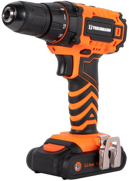Шурупокрут-дриль акумуляторний Tekhmann TCD-18 LIW 18В 2х2А·год 28Нм 0-350·1300об/хв 1.3кг кейс