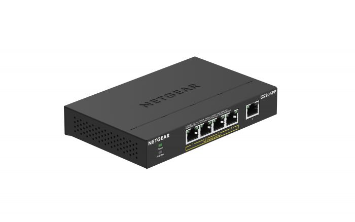 Комутатор NETGEAR GS305PP 5xGE (4xPoE), 83Вт, Некерований