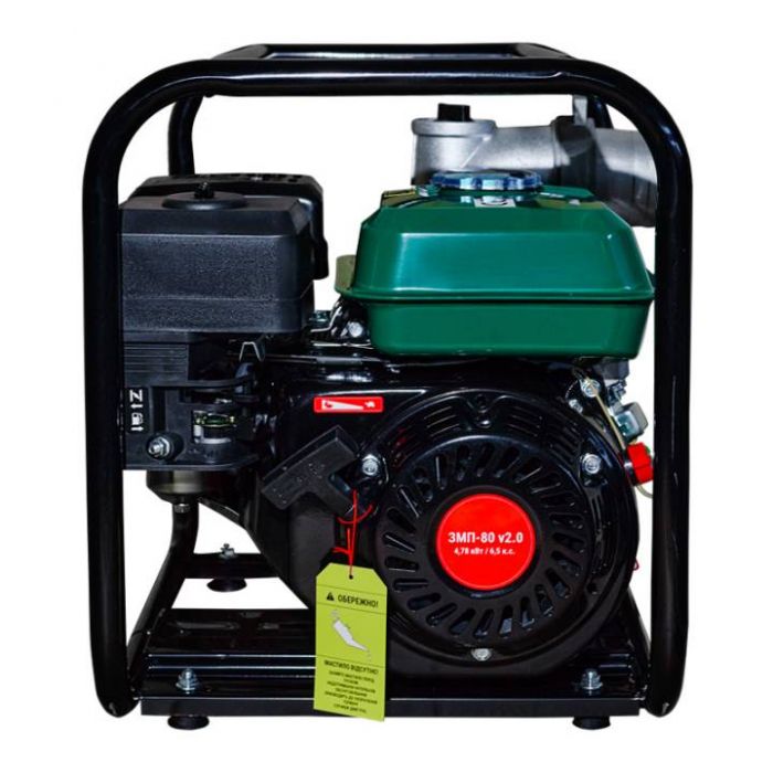Мотопомпа бензинова Зеніт ЗМП-80 v2.0, 60м3/г (1000л/хв), 6.5к.с, 25кг