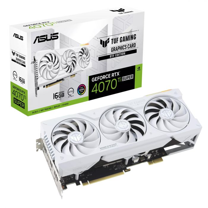 Відеокарта ASUS GeForce RTX 4070 Ti SUPER 16GB GDDR6X TUF-RTX4070TIS-16G-BTF-WHITE білий