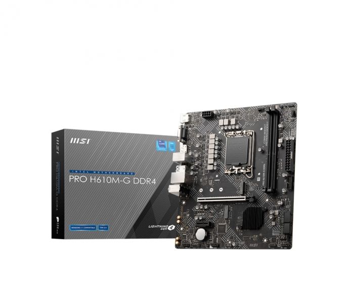 Материнcька плата MSI PRO H610M-G DDR4 s1700 H610 2xDDR4 M.2 HDMI DP D-Sub mATX